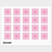 Sticker Carré Pois rose et blanc (Feuille)
