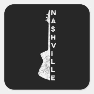 Sticker Carré Poison de Nashville Guitar Country Music Lovers