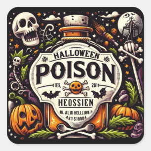 Sticker Carré Poison d'Halloween