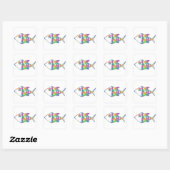 Sticker Carré Poisson Abstrait (Feuille)