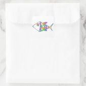 Sticker Carré Poisson Abstrait (Sac)