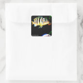 Sticker Carré Poisson cichlidé noir et jaune (Sac)