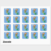 Sticker Carré Poisson-dame Zombie (Feuille)