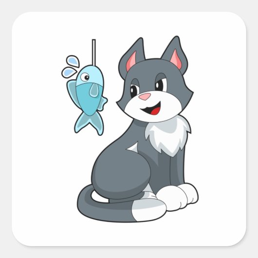 Sticker Carré Poisson de chat (Devant)