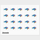 Sticker Carré Poisson mignon (Feuille)