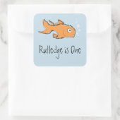 Sticker Carré Poisson Or mignon (Sac)