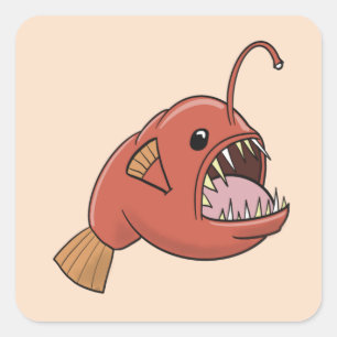 Sticker Carré Poisson-pêcheur
