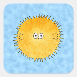 Sticker Carré Poisson Porcupine.