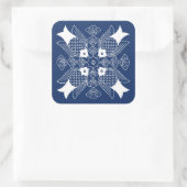 Sticker Carré Poisson sous-marin avec Arrière - plan bleu (Sac)