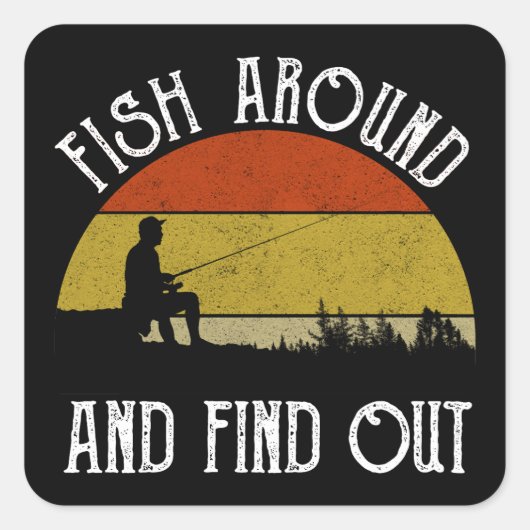 Sticker Carré Poissons Autour Et Découvrez (Devant)