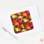 Sticker Carré Poivrons rouges et jaunes (Enveloppe)