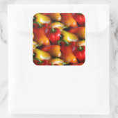 Sticker Carré Poivrons rouges et jaunes (Sac)