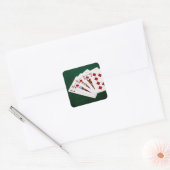 Sticker Carré Poker Hands - Brosse Royale - Costume Diamants (Enveloppe)