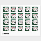 Sticker Carré Poker Hands - Full House - Queen et Nine (Feuille)