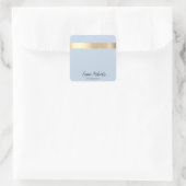 Sticker Carré Polar Sky Blue Gold Foil Rustique Faux (Sac)