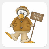 Sticker Carré Pôle Nord Penguin (Devant)