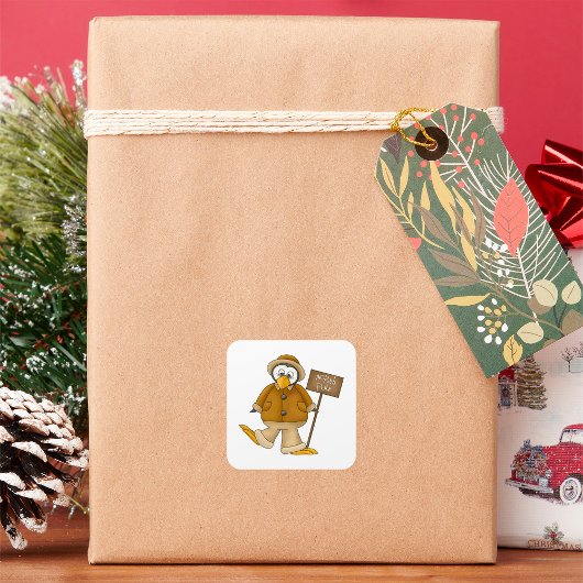 Sticker Carré Pôle Nord Penguin