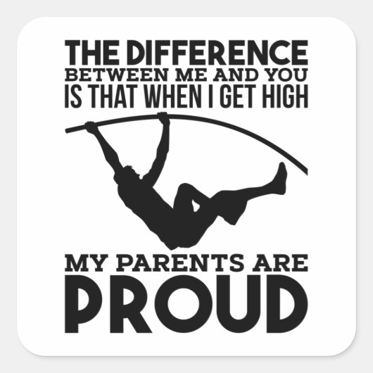 Sticker Carré Pole Vaulting Sport (Devant)