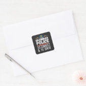 Sticker Carré Police de grammaire pour servir et corriger les T- (Enveloppe)