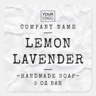 Sticker Carré Police de la machine à écrire plié blanc produit é