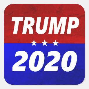 Sticker Carré Politique de rouge de l'atout 2020, blanc et bleu