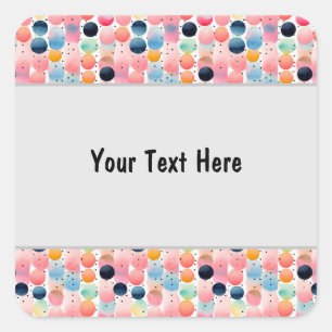 Sticker Carré Polka Dots et Rayures 13