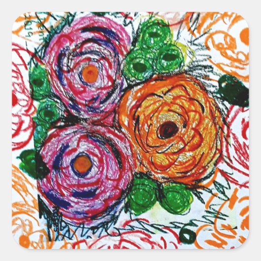 Sticker Carré Polycromatique (Devant)