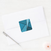 Sticker Carré Polygones Turquoises Abstraits (Enveloppe)