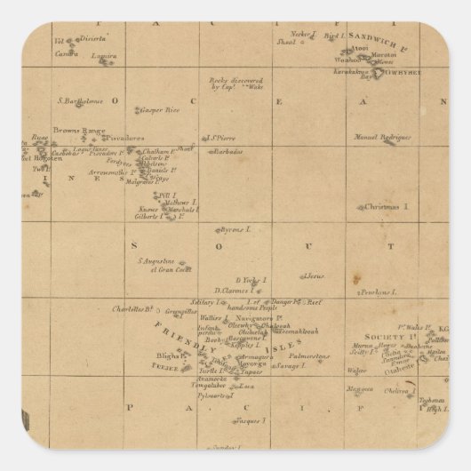 Sticker Carré Polynésie 2 (Devant)