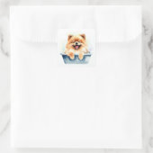 Sticker Carré Pomeranian Dog (Sac)