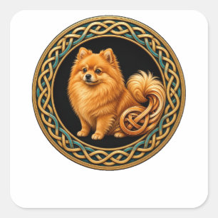 Sticker Carré Pomeranian Nœud Celtique