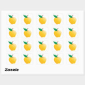 Sticker Carré Pomme jaune dorée (Feuille)