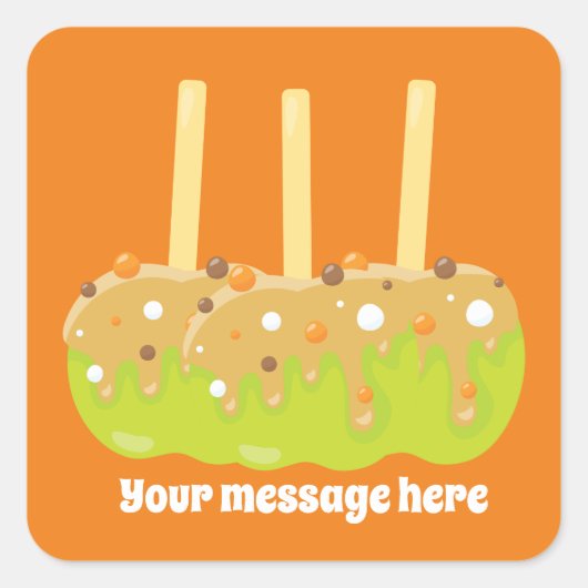 Sticker Carré Pommes caramel saisonnières ajouter des fournisseu (Devant)