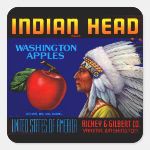 Sticker Carré Pommes principales indiennes de Washington