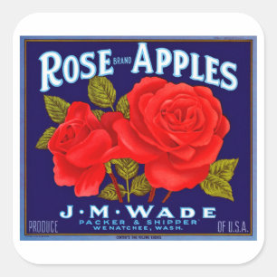 Sticker Carré Pommes roses de marque