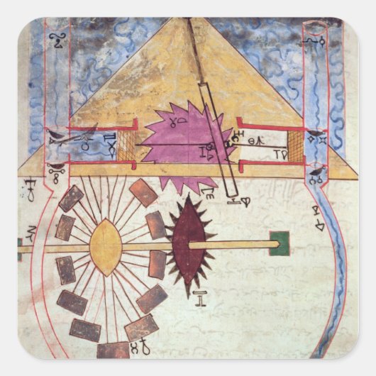 Sticker Carré Pompe à eau, de 'livre de la connaissance (Devant)