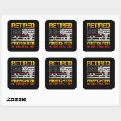 Sticker Carré Pompier à la retraite 60e Anniversaire Ligne rouge (Feuille)