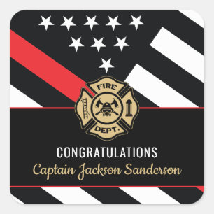 Sticker Carré Pompier Département des pompiers Retraite des pomp