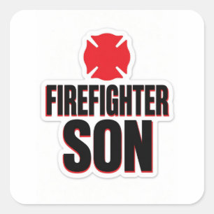 Sticker Carré Pompier Fils