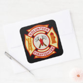 Sticker Carré Pompier volontaire Croix maltaise (Enveloppe)