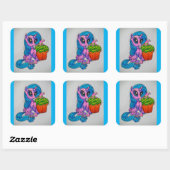 Sticker Carré poney zombie (Feuille)
