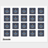Sticker Carré Pong King bleu (Feuille)