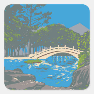 Sticker Carré Pont arqué de Guanghua Pool