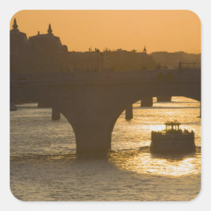 Sticker Carré Pont Neuf, Seine, coucher de soleil, Paris, France