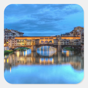 Sticker Carré Pont Ponte Vecchio à Florence, Italie