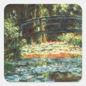 Sticker Carré Pont sur l'étang Nénuphar par Claude Monet (Devant)