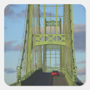 Sticker Carré Pont suspendu menant à Little Deer Isle