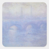 Sticker Carré Pont Waterloo, effet Mist par Claude Monet (Devant)