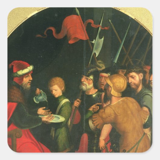 Sticker Carré Pontius Pilate lave ses mains (Devant)