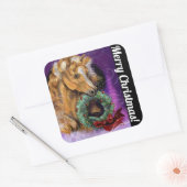 Sticker Carré Pony avec la couronne de Noël (Enveloppe)